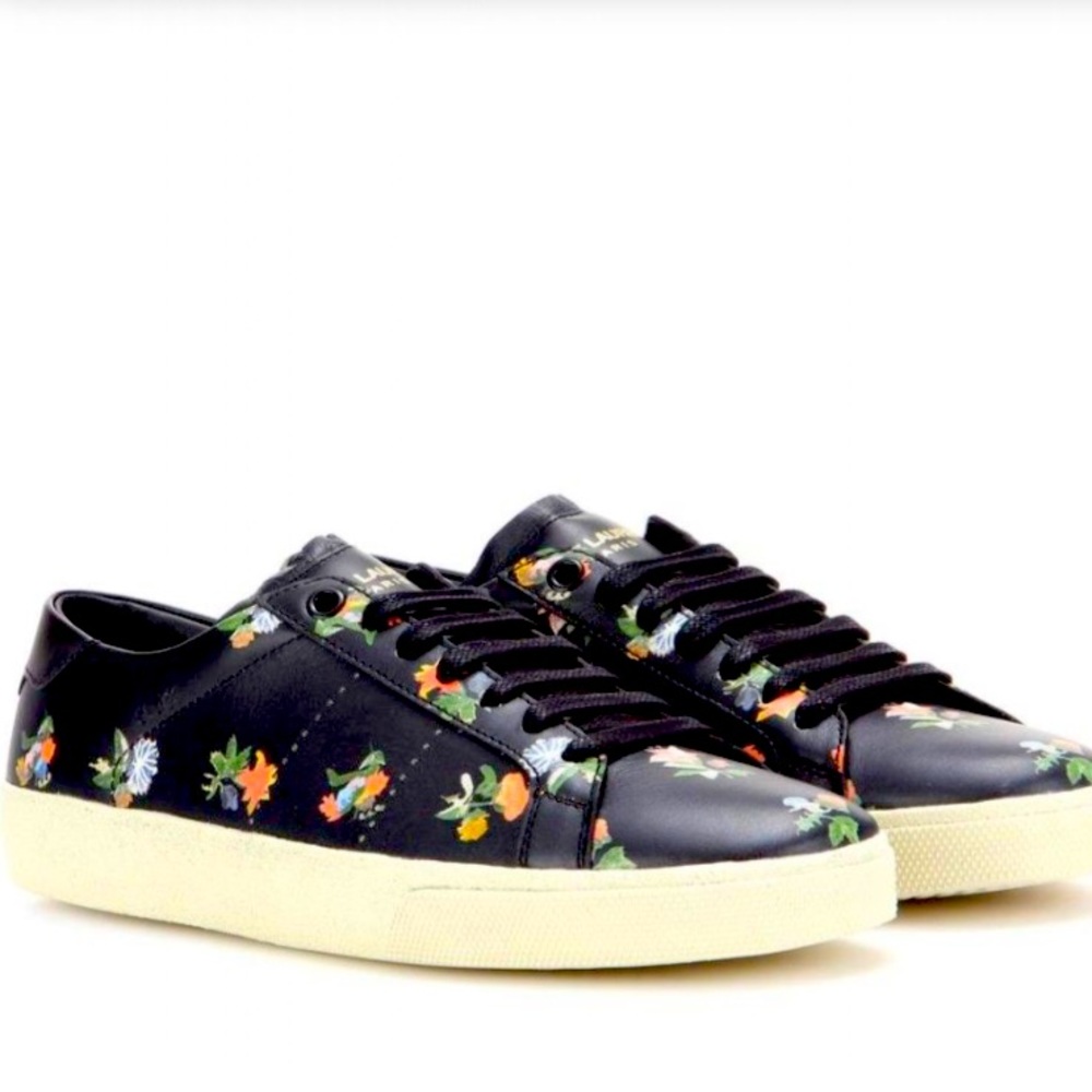 SAINT LAURENT- floral tennis shoes sz 7